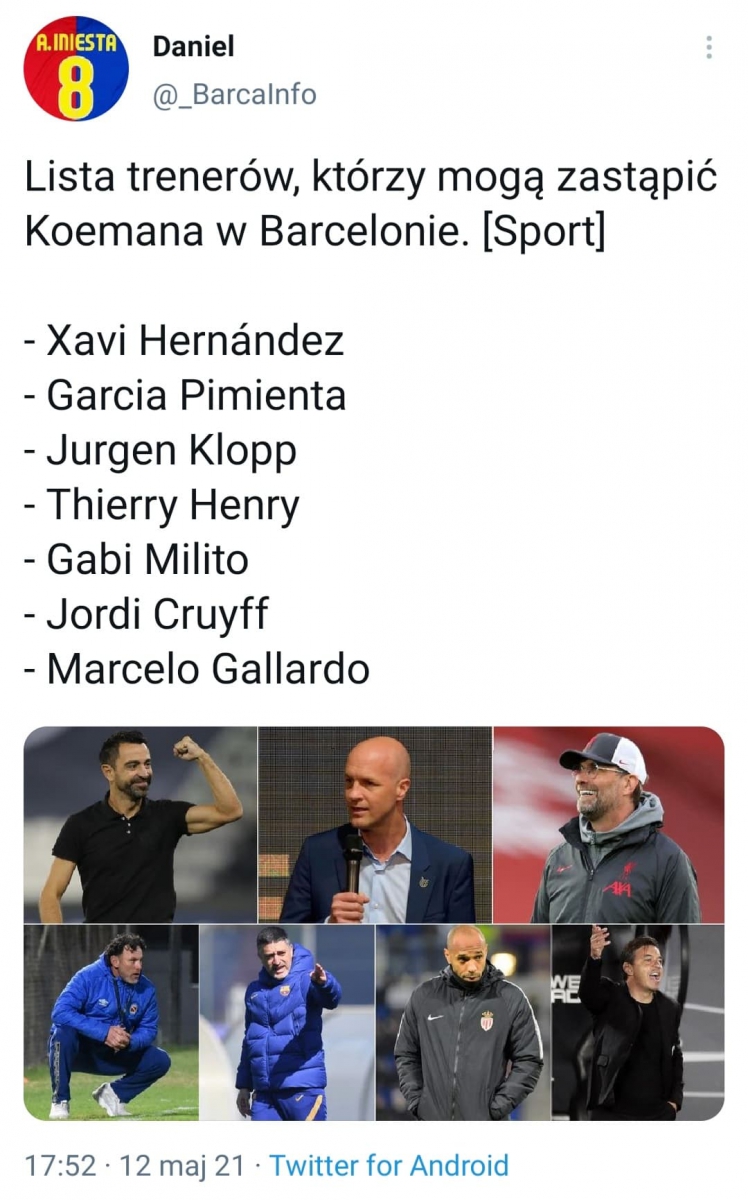 LISTA TRENERÓW, którzy mogą zastąpić Koemana w Barcelonie! :D